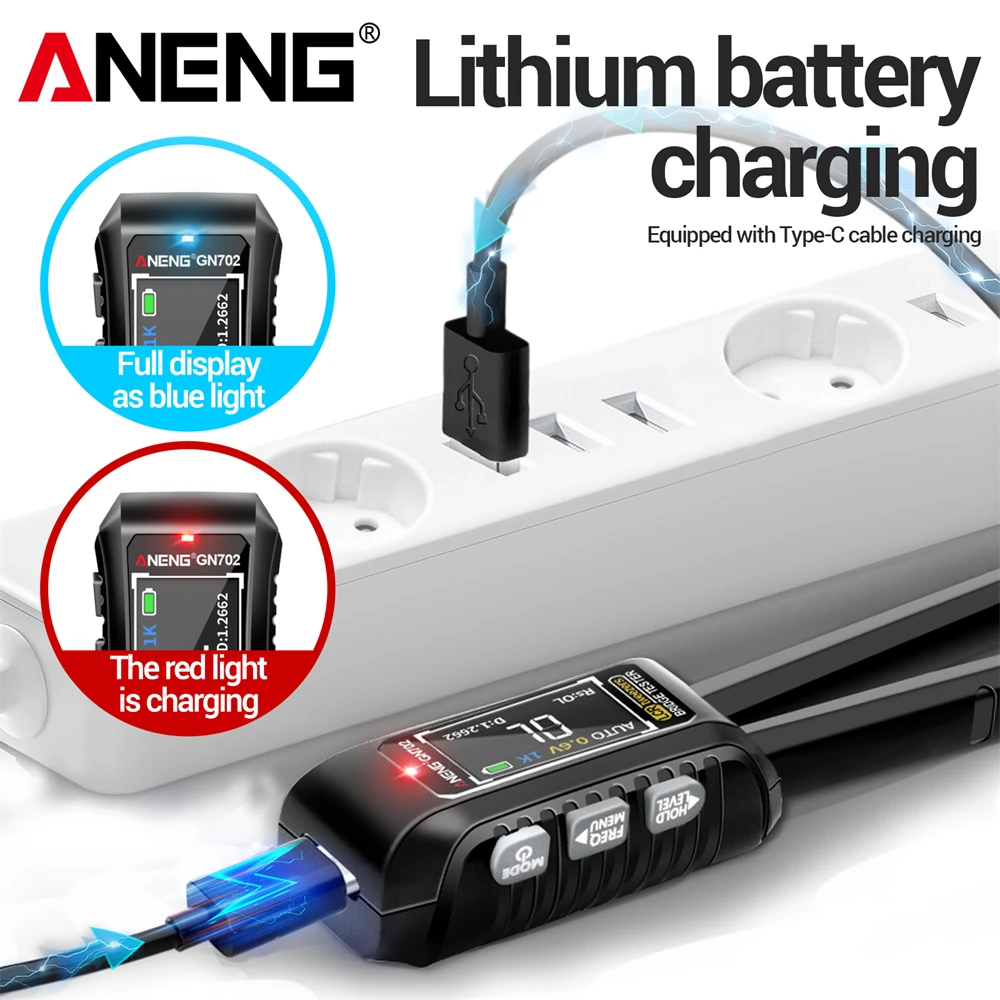 ANENG GN702 LCR puente de pinzas inteligentes batería de litio recargable incorporada condensadores de inductancia multifuncionales herramientas de medición - imagen 3
