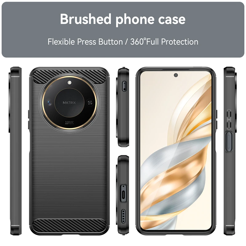 Para Huawei Honor X9C funda inteligente para Honor X9C Smart Capa nuevo parachoques a prueba de golpes suave TPU cubierta de fibra de carbono Honor X9C Smart - imagen 3