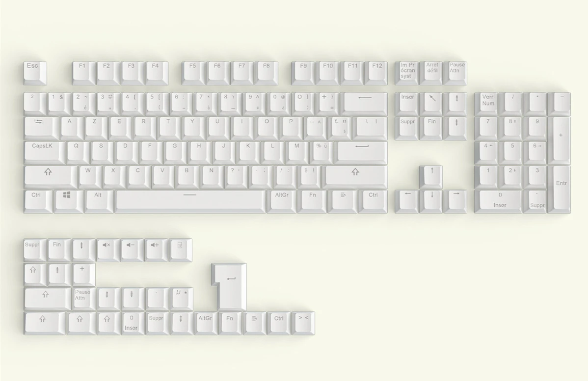 130 keycaps white