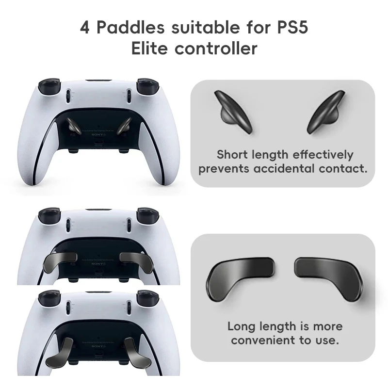 Botones traseros de Metal DATA FROG para controlador PS5 Edge Elite, paletas de Metal para PS5 Edge Elite, piezas de repuesto para Dualsense - imagen 2