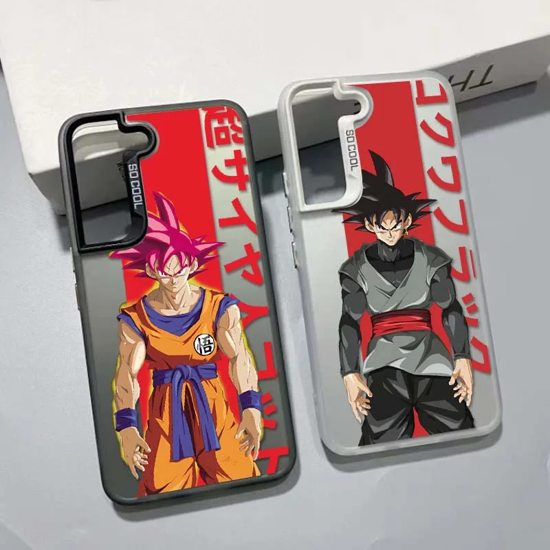 Funda de anime japonés d-dragon Ball Son Goku para Samsung Galaxy S25 S24 S23 S22 S21 Ultra Plus, funda plateada colorida para teléfono