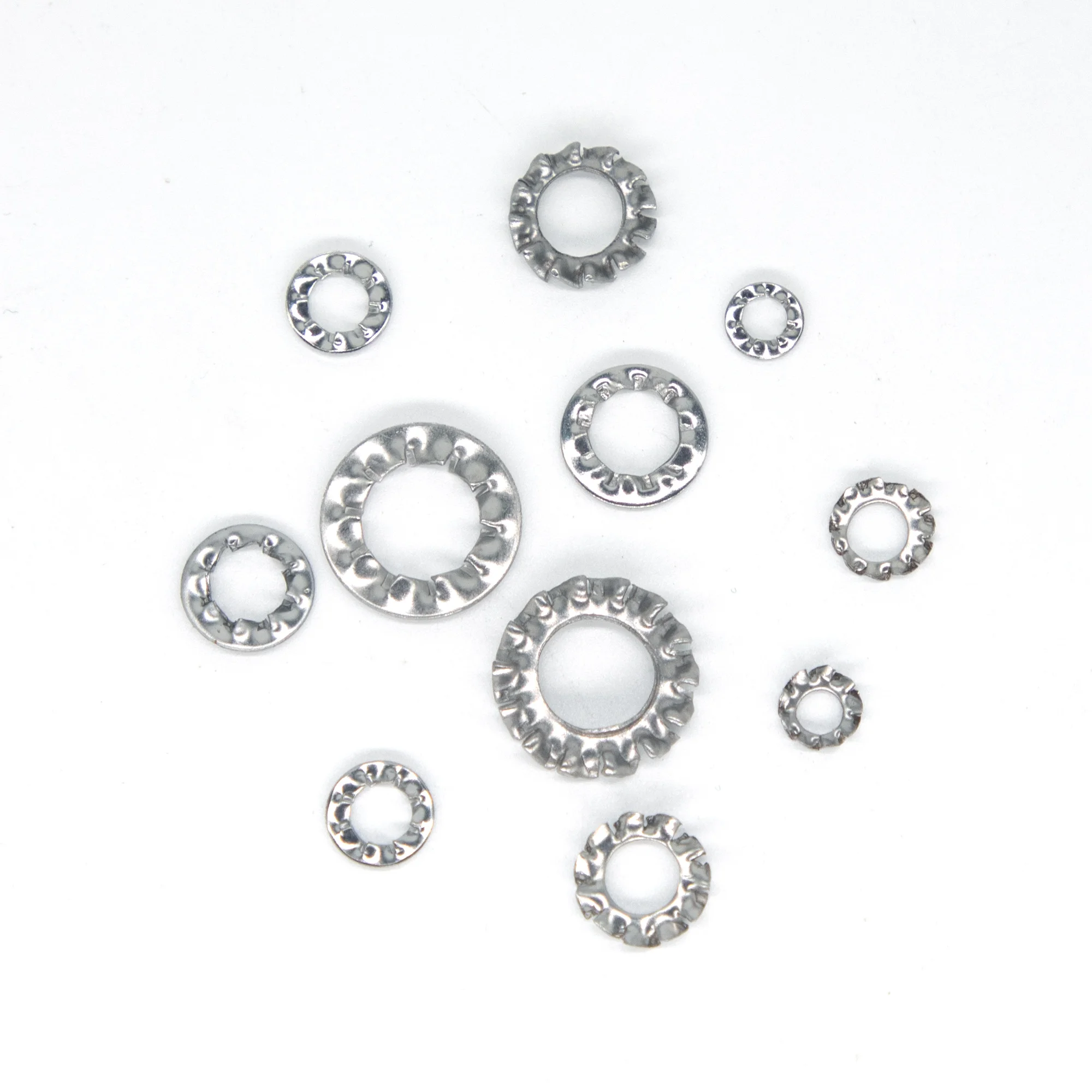 500 unids/caja mezcla M3 M4 M5 M6 M8 juego surtido de juntas de arandela de bloqueo dentada interna externa 304 A2-70 de acero inoxidable - imagen 4