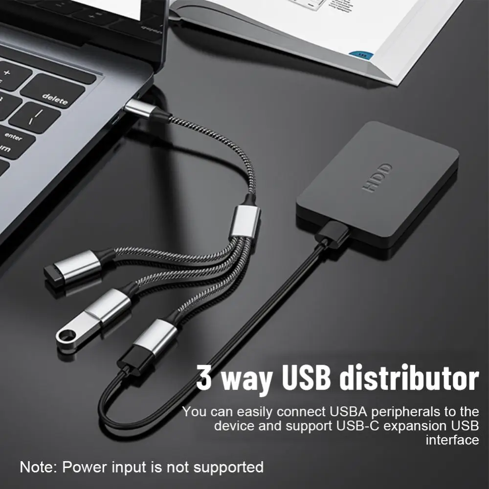 Estación de acoplamiento, convertidor de 4 puertos, divisor de Cable Usb Otg, transferencia de alta velocidad, adaptador múltiple, divisor Usb 2,0, 4 puertos portátiles - imagen 3