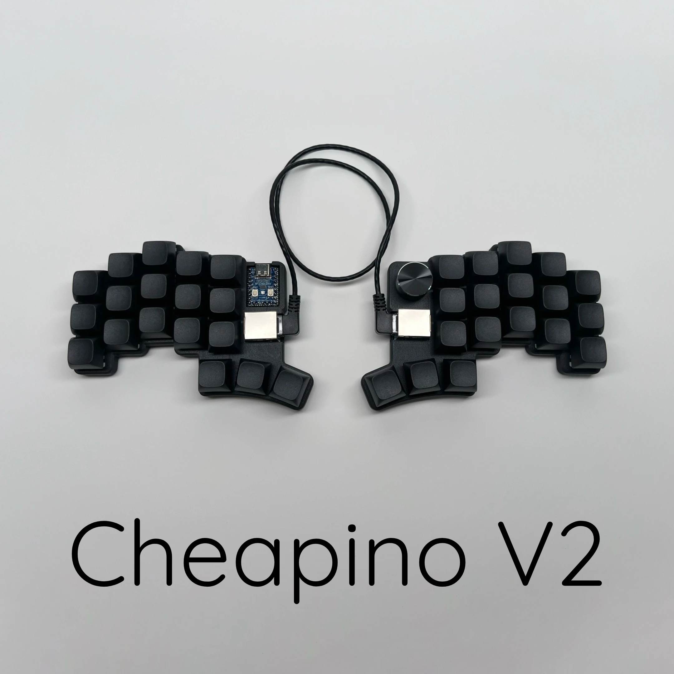 Cheapino V2 teclado dividido con cable Vial de intercambio en caliente teclado mecánico ergonómico juego MX interruptores QMK Firmware pre-soldado Kit de bricolaje - imagen 2