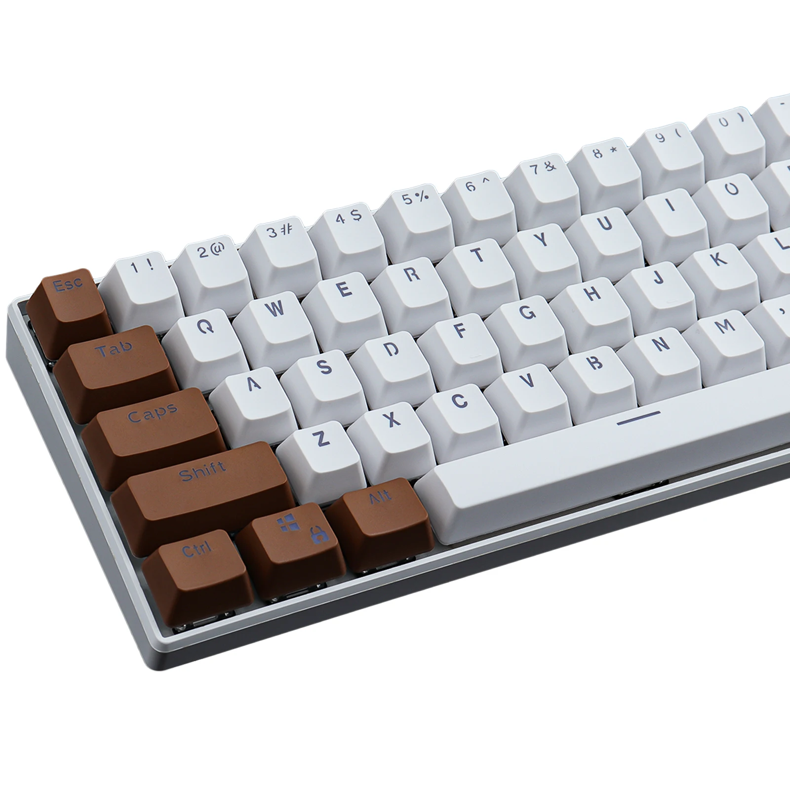 (Solo teclas vendidas) Teclas RK 61 marrón blanco Material PBT Altura OEM, teclas de teclado mecánico retroiluminadas de dos colores - imagen 3