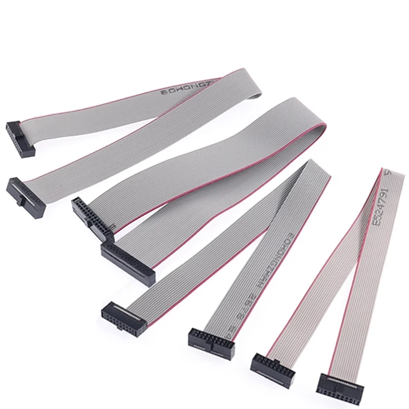 1 Uds. FC-6/8/10/14/16/20/40/50 PIN de 1,27 MM de paso 30CM CABLE de descarga JTAG ISP Cable de datos de cinta plana gris para encabezado de caja DC3 IDC - imagen 4