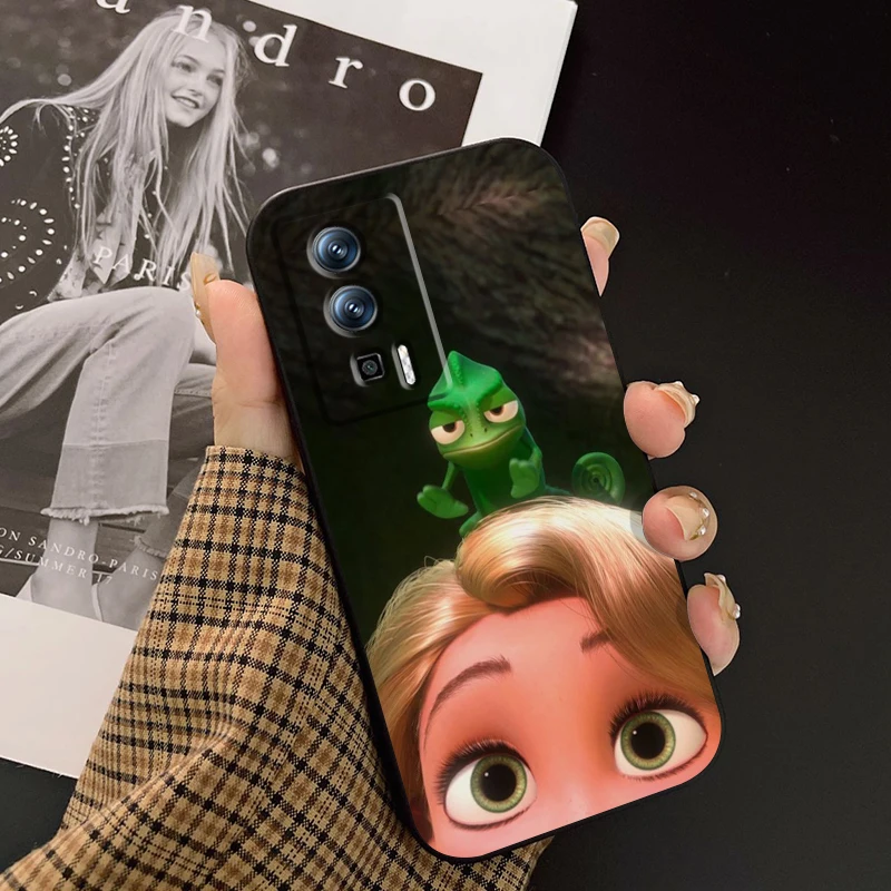 Disney Rapunzel Princess para Xiaomi Redmi 9A 9C 9AT 10C 9 9T 10 12C 13C A3 12 K60 A1 K50 K40 5G, funda trasera negra - imagen 2
