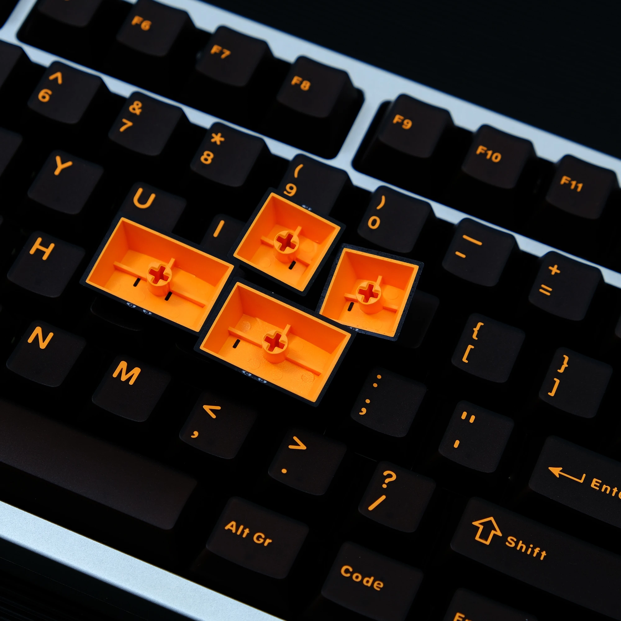 Aifei-teclas de 114 teclas ABS, doble disparo, altura de cereza, letras translúcidas negras y naranjas para teclado mecánico, juego Anne Pro 2 - imagen 4