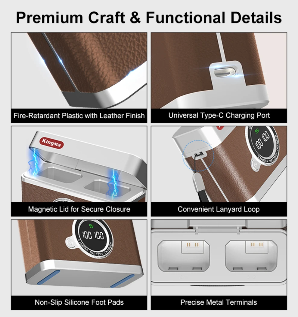 NP-FW50 Cargador dual rápido de 18 W para Sony Alpha ZV-E10,a7 ii,a7r ii, A6300,A6500,a7s,a7,a7s ii,a7s,a5100, pantalla digital inteligente - imagen 5