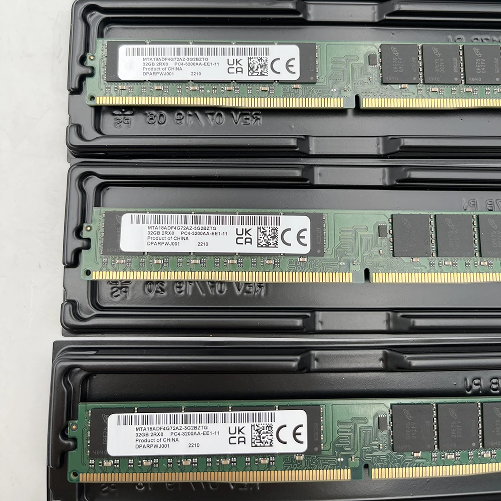 1 Uds 32GB RAM 32G 2RX8 PC4-3200 DDR4 3200 UDIMM ECC VLP MTA18ADF4G72AZ-3G2BZTG - imagen 4