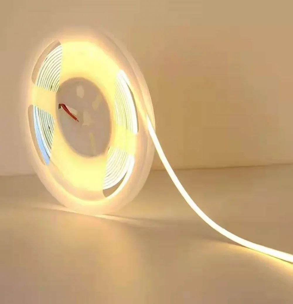 Tira de luces LED COB de 12V y 24V, 384 528 Chips/M, FOB Flexible de alta densidad, rojo, verde, azul, naturaleza cálida, luz lineal regulable blanca fría - imagen 3