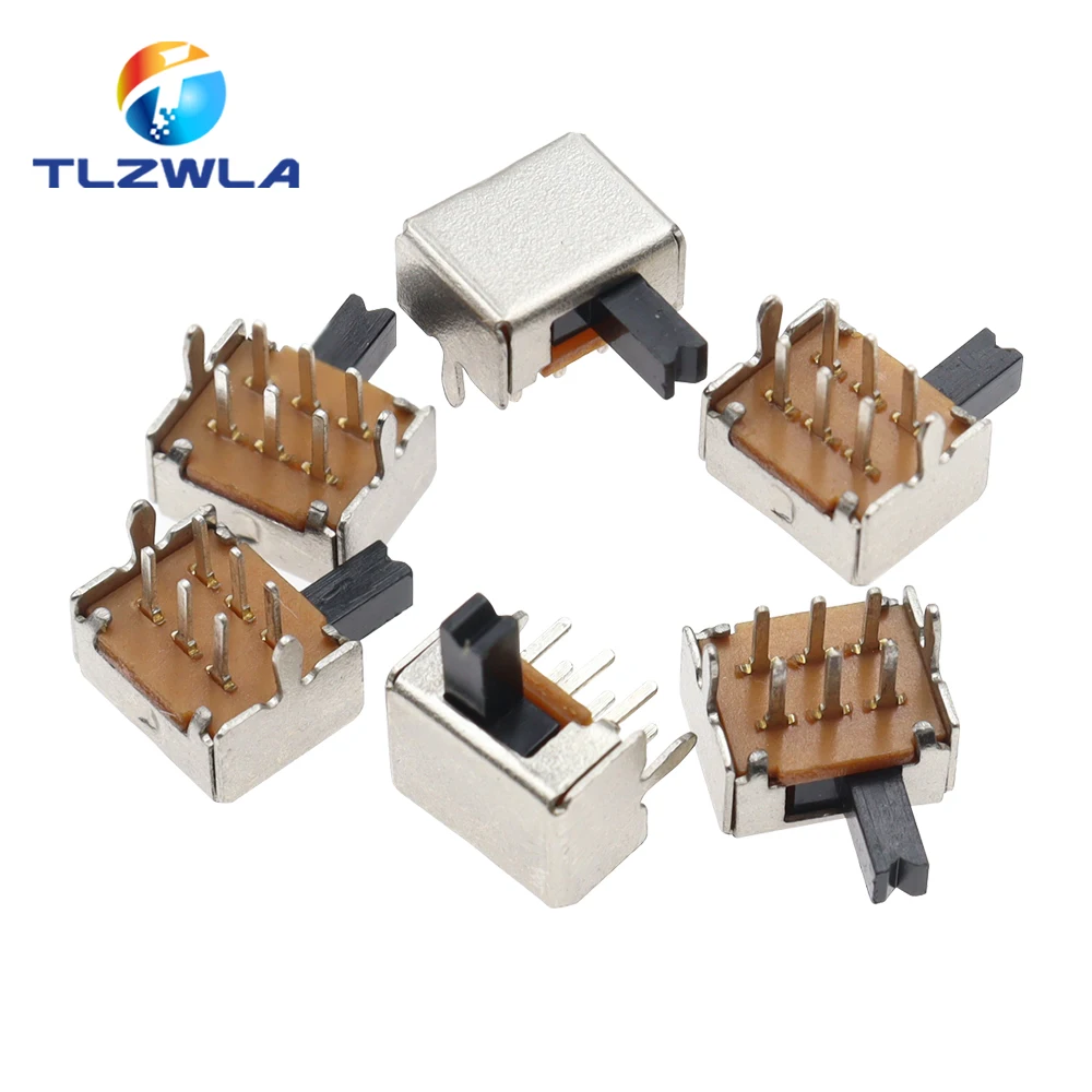 10 Uds interruptor de palanca SK22D07 2P2T 6 pines mango alto 4mm SK22D07VG4