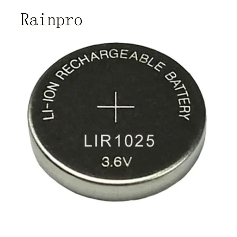 2 pilas de botón recargables LIR1025, 3,6 V, batería recargable que puede reemplazar a la batería de litio 3V CR1025