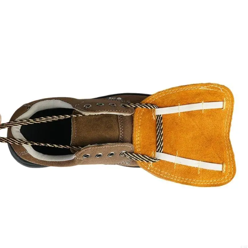 Las cómodas cubiertas botas soldadura cuero ofrecen manga protectora llamas y salpicaduras K1KF - imagen 5