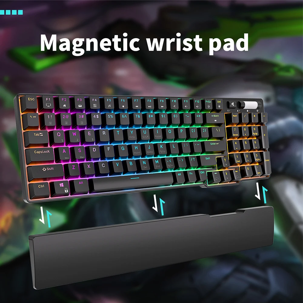 RK ROYAL KLUDGE-Español Teclado mecánico inalámbrico RK96, dispositivo con Bluetooth, 96 teclas, RGB, trimodo BT5.0/2,4G/USB, intercambiable en caliente - imagen 4