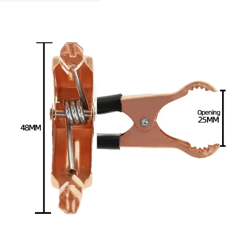 50A 80mm Cocodrilo Coche Motocicleta Caravana Cable de prueba de batería D Clip de aislamiento Rojo + Negro - imagen 5