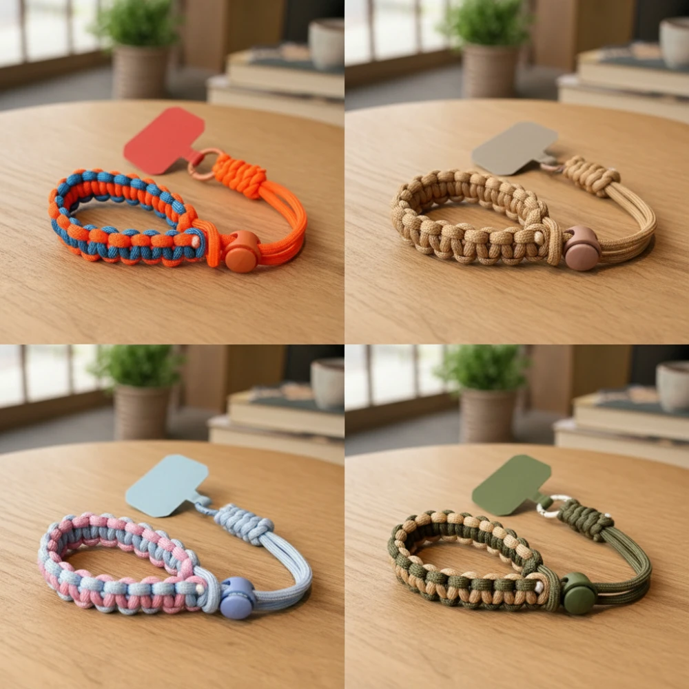 Cordón Universal ajustable para teléfono móvil, correa de muñeca tejida a mano en 4 colores, cuerda anticaída de seguridad conveniente para deportes al aire libre