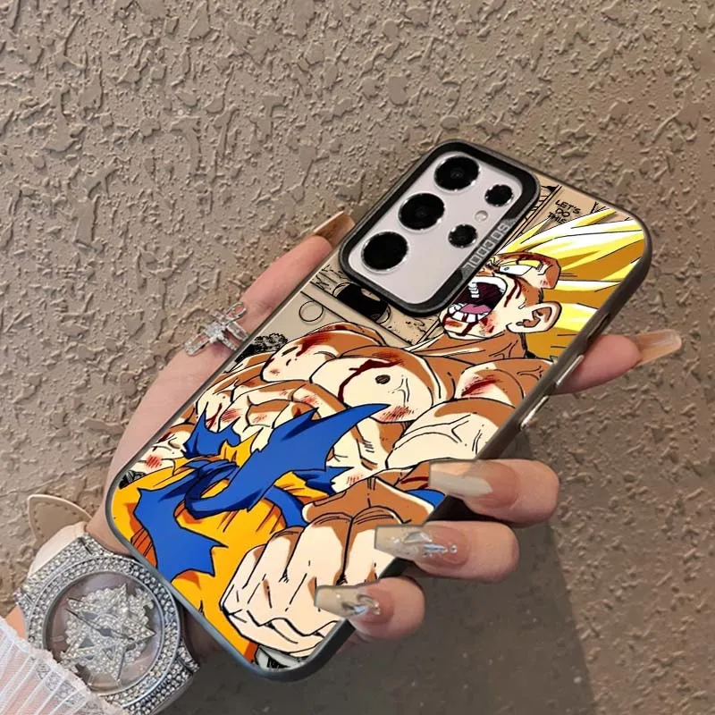 D-Dragon Ball Art Son Goku funda divertida para Samsung Galaxy A73 A71 A56 A54 A53 A52 A51 A35 funda de teléfono plateada colorida - imagen 3