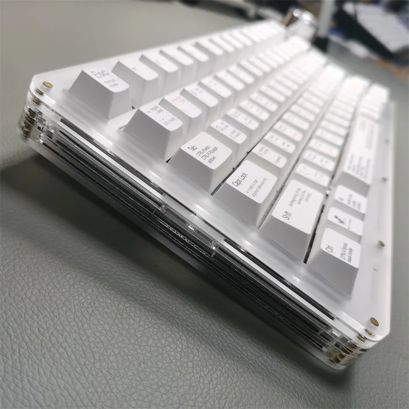 131 teclas Cherry Profile programador estilo teclas minimalista blanco PBT Keycap para MX Switch Teclado mecánico DIY personalizado GK61 - imagen 2