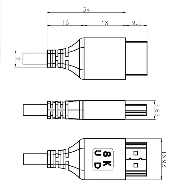 Cable HDMI 8K @ 60Hz 4K @ 120Hz 48Gbps Compatible con HDMI 2,1 Cable HDR de Ultra alta velocidad para proyector de ordenador portátil PS4 PS5 Cable HDTV - imagen 4