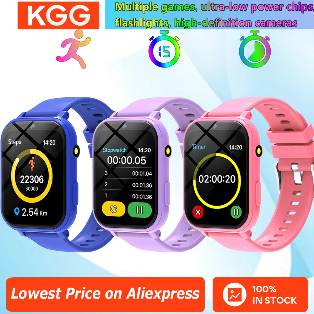 Reloj inteligente para niños, 18 juegos, cámara HD de 1,83 pulgadas, pasos, linterna, monitoreo del sueño, despertador, reloj inteligente, regalos para niños y niñas