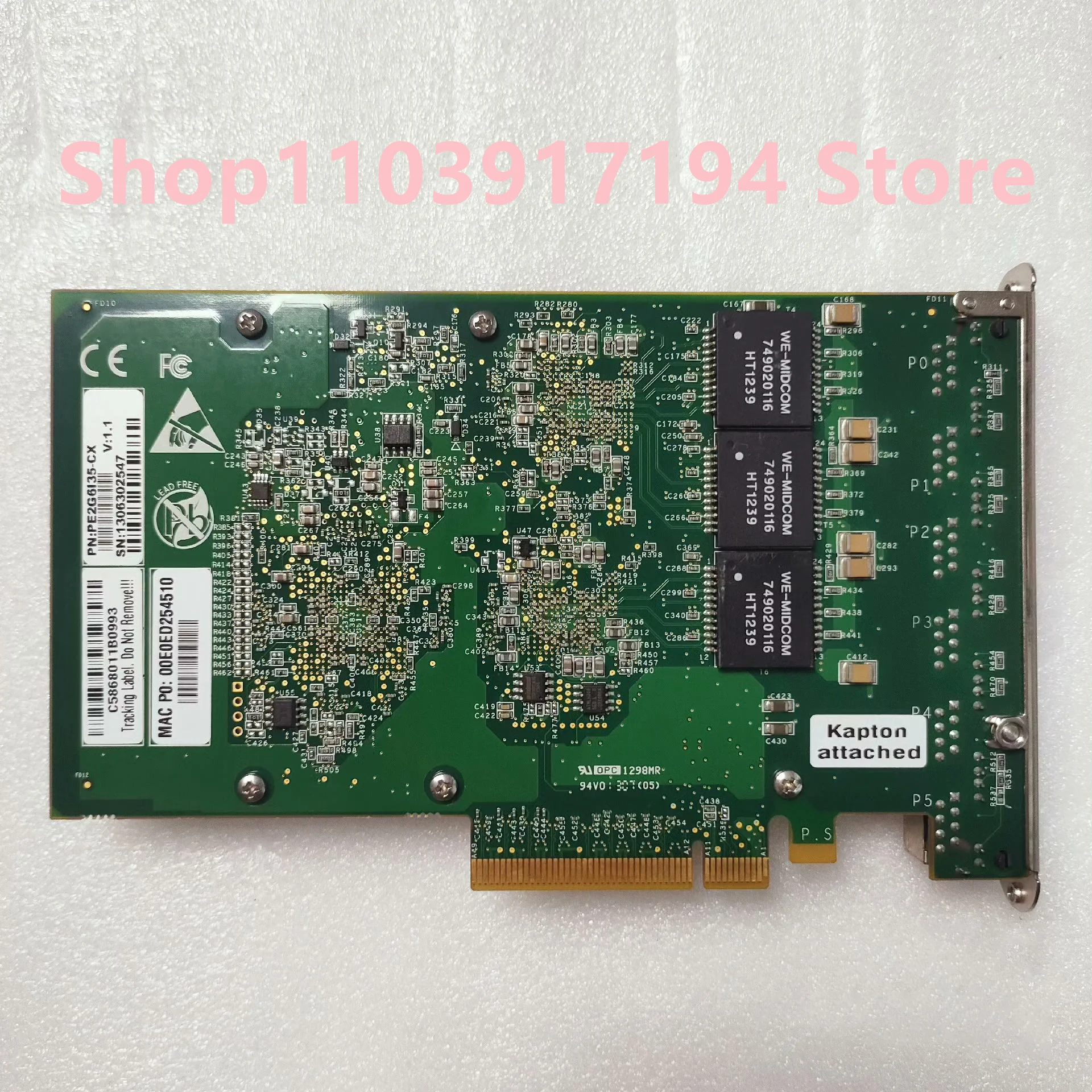 Chip I350am4 I350-t6 PE2G6I35-CX 00E0ED254510 Tarjeta de red Gigabit de seis puertos - imagen 3