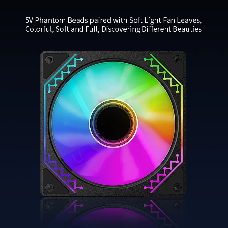 TEUCER PRISM4 ventilador de chasis de computadora 12cm ARGB espejo cíclico ventilador de refrigeración silencioso 120mm 4 pines PWM 800-2000RPM ventiladores de caja enfriador - imagen 2