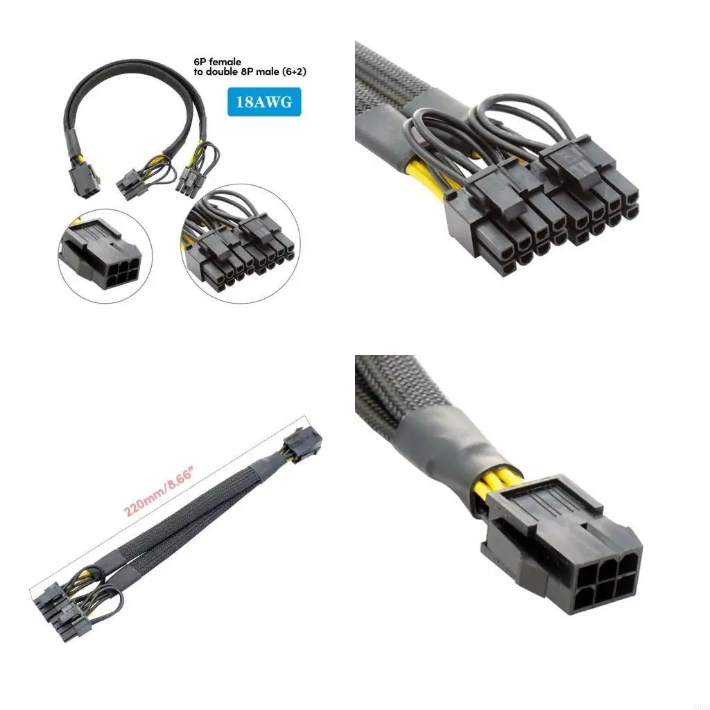 896f 6pin a 8pin (6+2p) Cable adaptador alimentación tarjeta video pciexpress 6pin 8pin pCIe