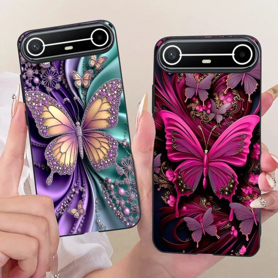 Para Tecno Pova funda delgada KM9 hermosa mariposa cubierta pintada 6,78 ''funda de teléfono suave de TPU para Tecno Pova Slim PovaSlim 5G Fundas