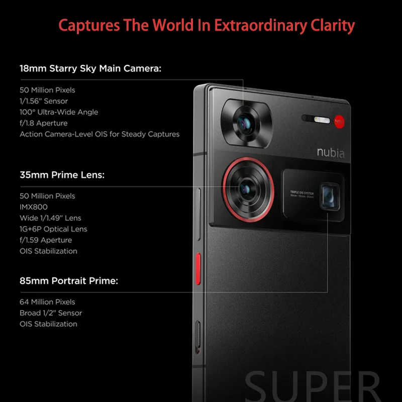 Nubia Z60 versión Ultra Global 64MP principal 6,8 ''5G teléfono Snapdragon 8Gen 3 NFC 6000mAh batería 80W carga rápida IP68 impermeable - imagen 4