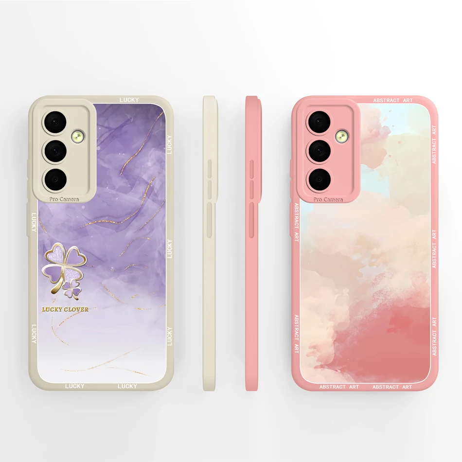Para Samsung Galaxy M55 C55 F55 M35 5G funda de teléfono lindos patrones de flores de animales suave suave silicona líquida anticaída carcasa duradera - imagen 3
