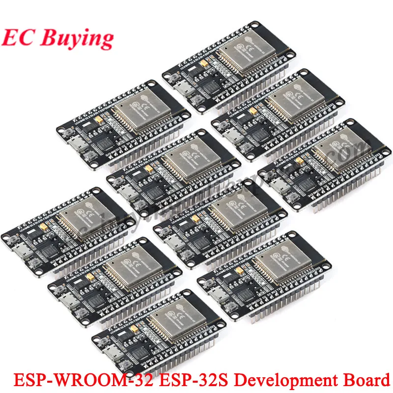 10 uds/1 unidad ESP32-WROOM-32 ESP-32 ESP-32S módulo de placa de desarrollo WiFi inalámbrico Ble CPU de doble núcleo MCU PCB IOT para LuaNode NodeMcu