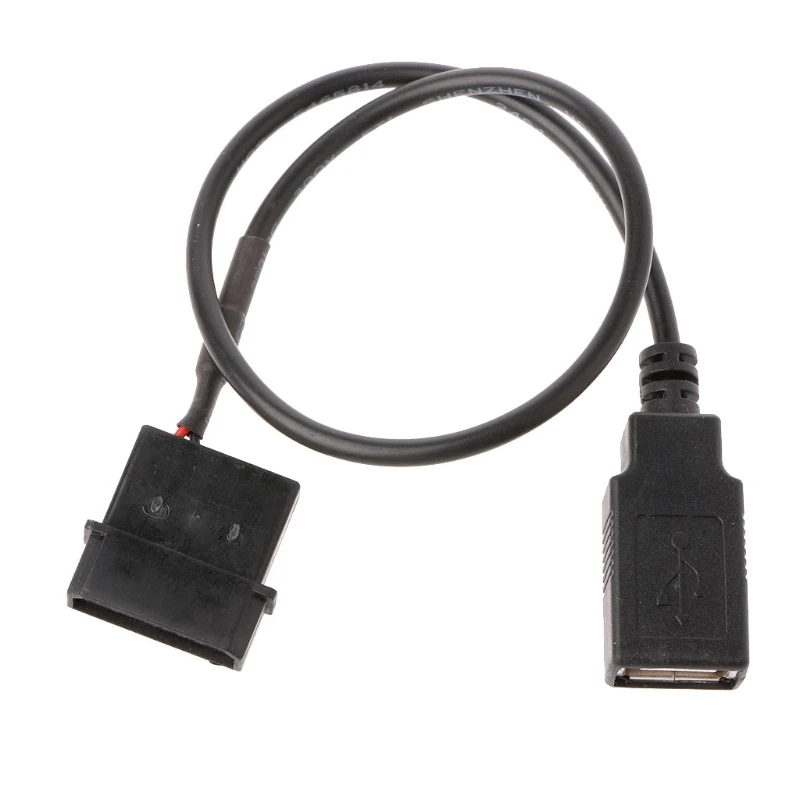 Câble adaptateur d'alimentation interne 5V, 30cm, 2 broches IDE Molex vers USB 2.0 Type A femelle - imagen 2