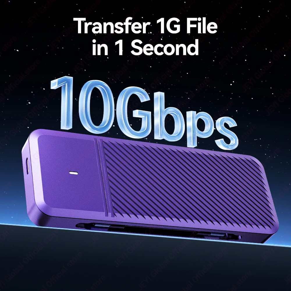 JEYI 22110 M.2 NVME SSD Caja-USB 3.2 Gen2 Tipo-C 10 Gbps Compatible con teclas M&B+M 2230/2242/2260/2280 con cable plano - imagen 2