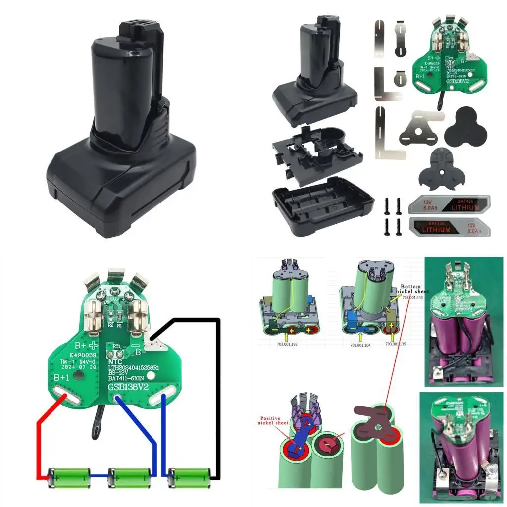 Caja batería multiusos Y1UB para paquetes 10,8 V 12V BAT412A BAT413A BAT411