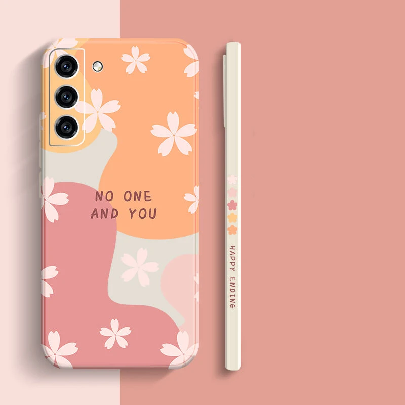 Funda cuadrada de silicona con flores de dibujos animados para Samsung Galaxy A16 A56 A35 A55 A34 A54 A33 A53 S25 S24 S23 S22 Ultra Plus S21 FE - imagen 2