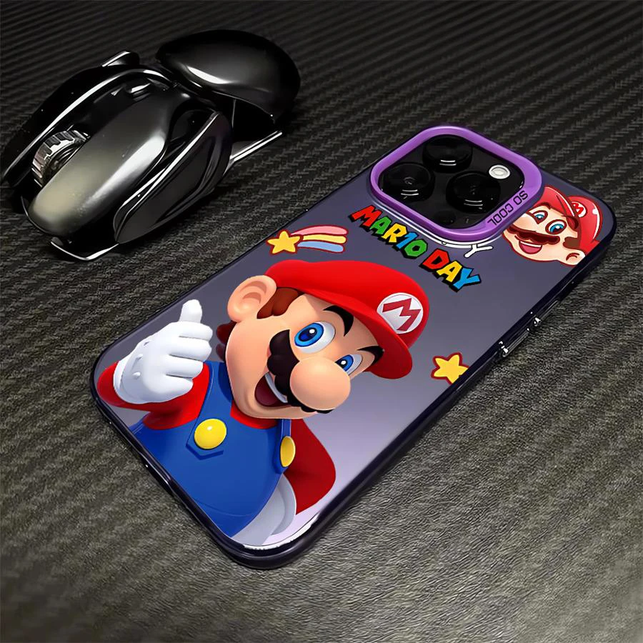 Funda de teléfono de dibujos animados s-super m-marios Bros para iPhone 16 15 14 13 12 11 Pro Max 7 8 Plus XR XS Max cubierta mate de silicona a prueba de golpes - imagen 5