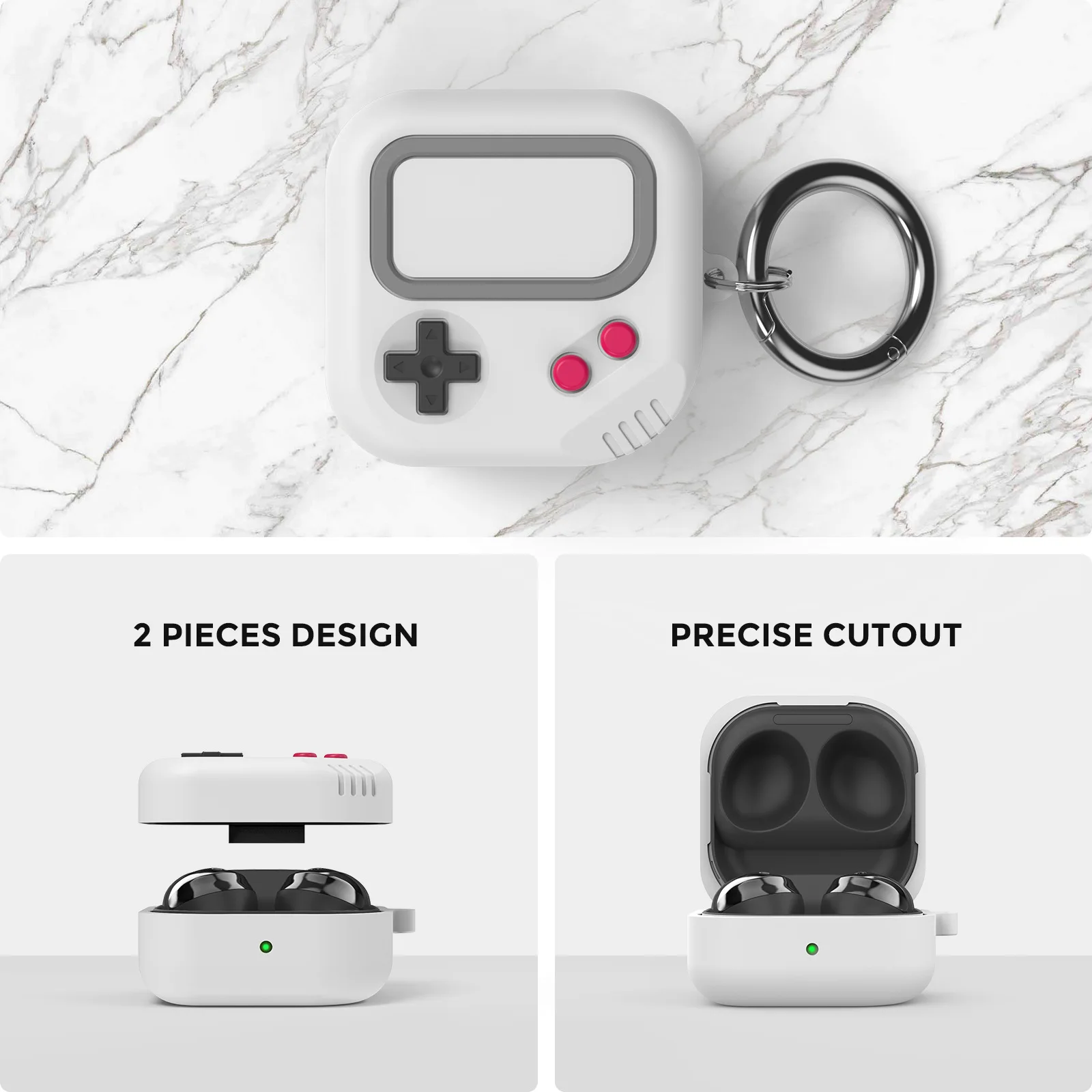 Funda 3D Gamepad Gameboy para Samsung Galaxy Buds Pro Live 2 Pro, caja de auriculares, cubierta suave, funda protectora inalámbrica para Bluetooth - imagen 2