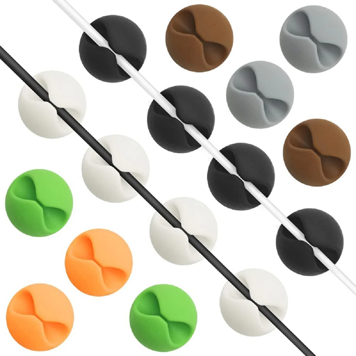 Organizador de cables USB, 16 Uds., enrollador de cables, Clips de gestión ordenados de escritorio, soporte de cables para ratón, auriculares, organizador de cables