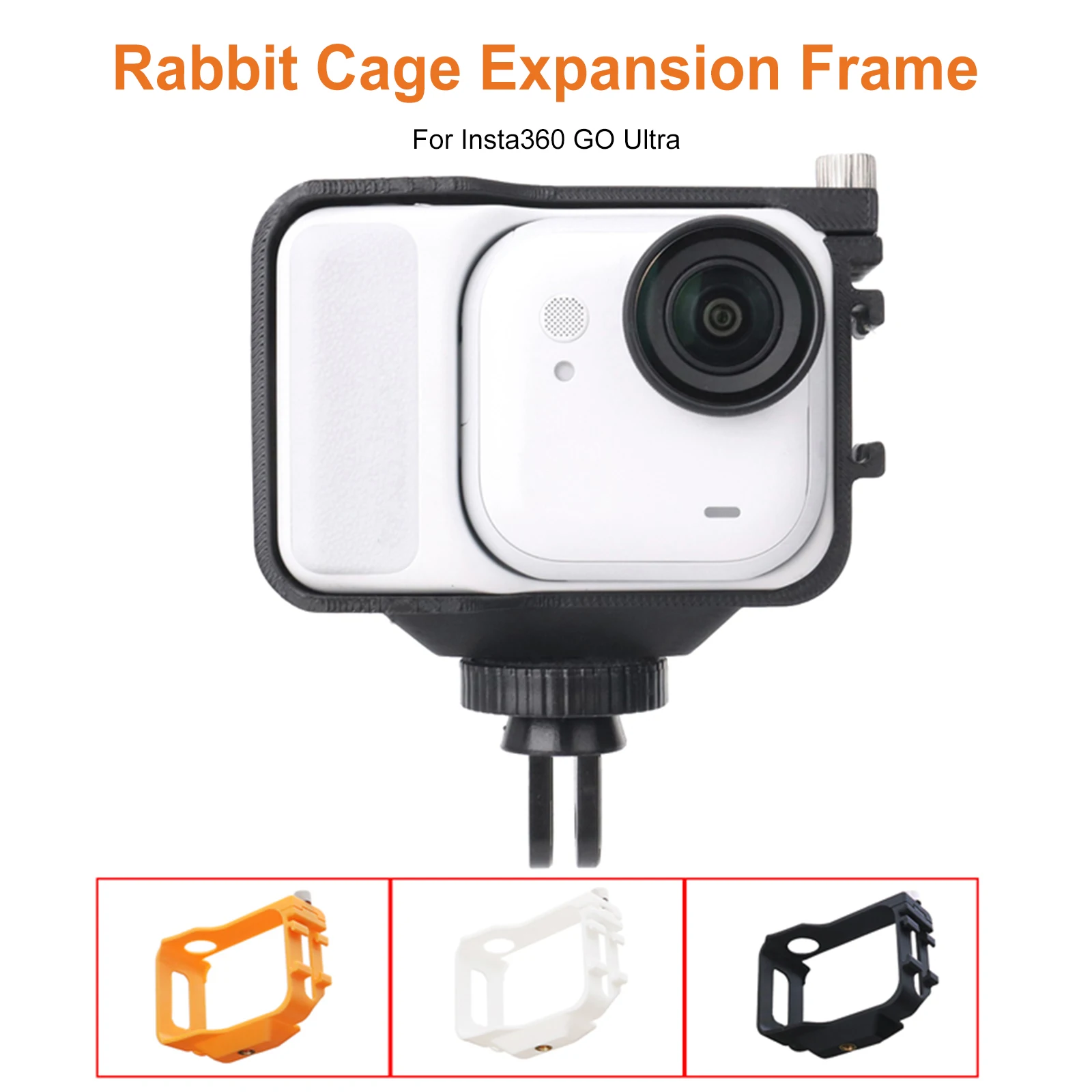 Marco de cámara portátil, marco de protección de expansión a prueba de caídas, montaje de zapata fría, adaptador de tornillo de 1/4 pulgadas para accesorio Insta 360 Go Ultra