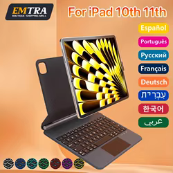 Teclado mágico inalámbrico Bluetooth para IPad 2025, 10. ° 11, A6, modelo A3354, A3355, A3356, A2696, A2757, A2777, A3162, funda inteligente de 11"