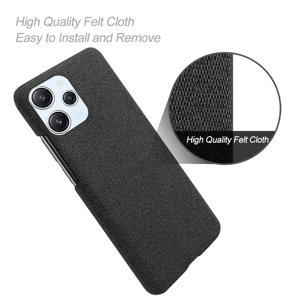 Funda de tela antideslizante para Xiaomi Redmi 12, 4G, Note 12R, Poco M6 Pro 5G, de lujo para Redmi12 funda de tela, Poco M6 Pro 5G - imagen 5