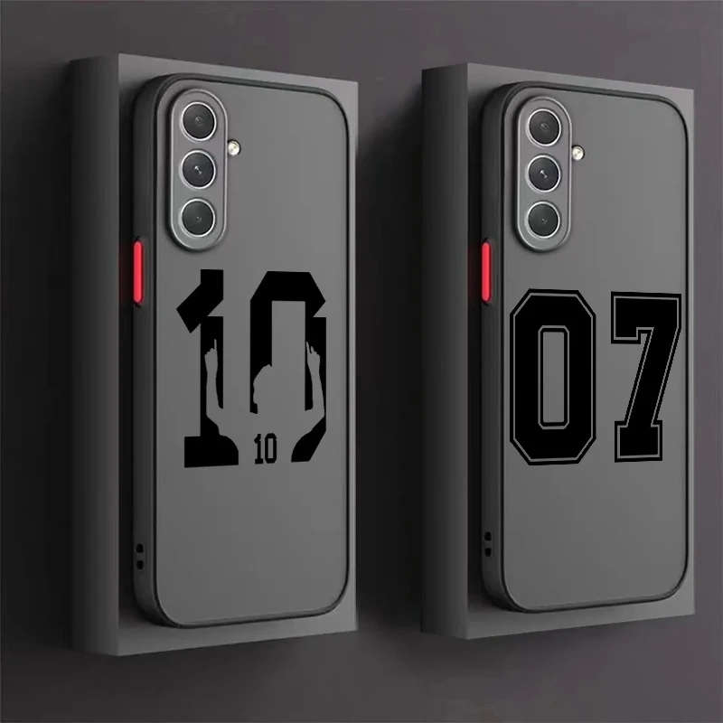 Arte de números de fútbol de baloncesto translúcido esmerilado para Samsung Galaxy S24 S23 S22 S21 S20 FE S10 S9 S8 Plus Ultra Pro 5G suave