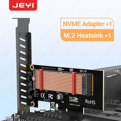 JEYI Adaptador PCIe 4.0 a NVMe M.2 con Disipador Aluminio para SSD