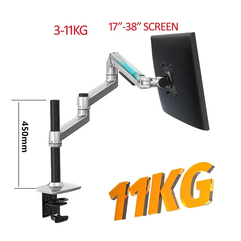 8013 pantalla LCD de escritorio Full Motion tres soporte de monitor de 17 "-38" brazo de resorte mecánico Monitor de aluminio 3-11 kg - imagen 2