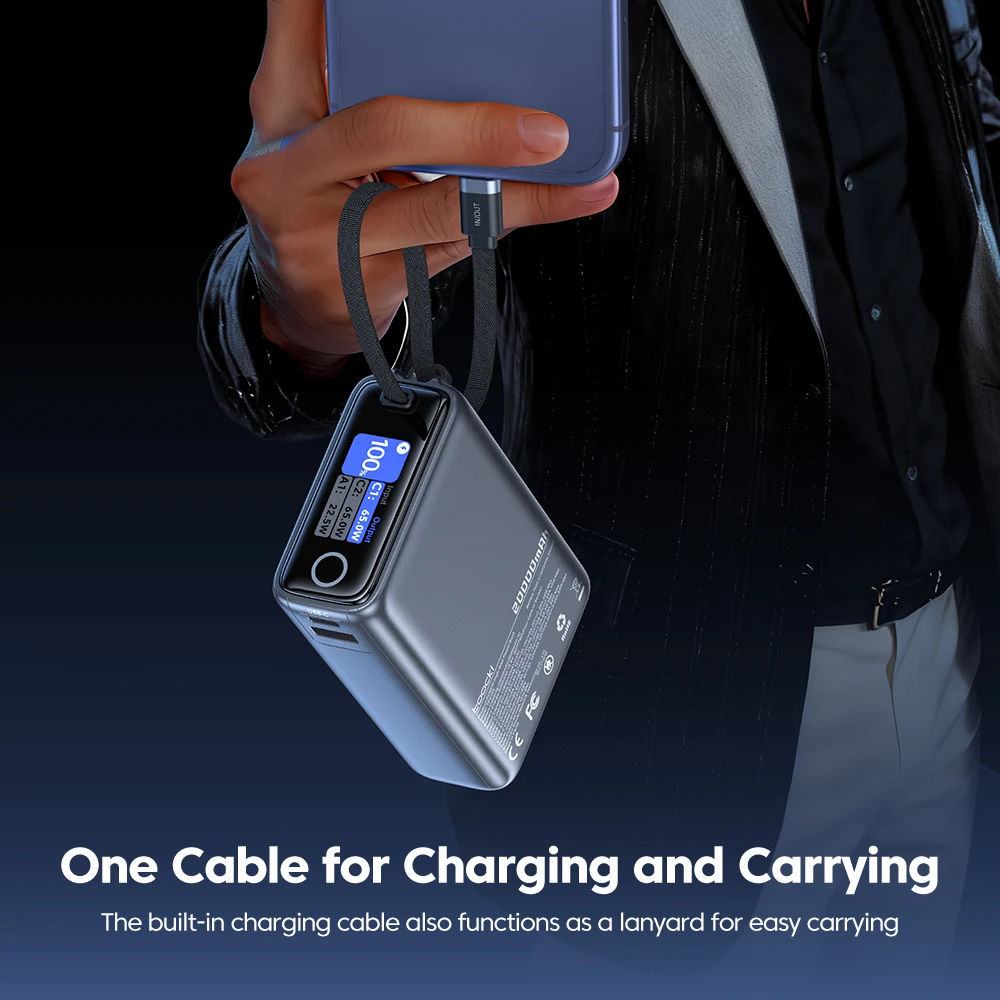 Toocki portátil Powerbank 65W 20000mAh PD3.0 Digital visualizado carga rápida banco de energía para ordenador portátil iPhone 17 16 batería externa - imagen 5