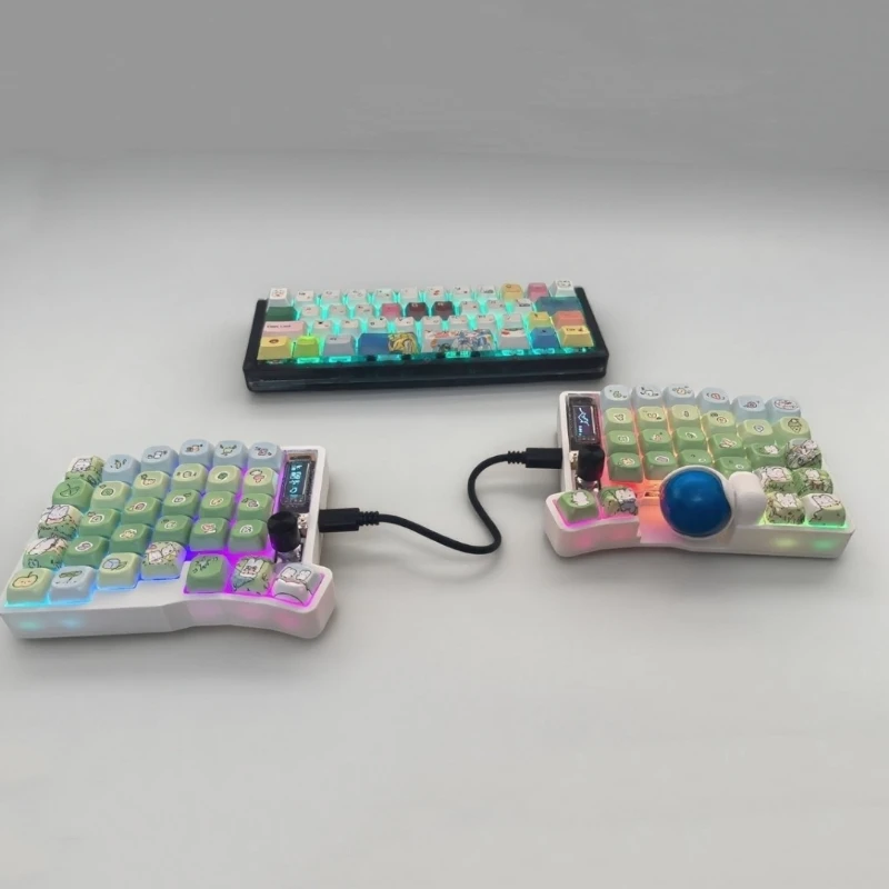 Kit de teclado dividido Trackball 39/44/47/59 3D BT/fial con cable/clavador ergonómico para juegos intercambiable en caliente RGB personalizado zmk con pantalla/Trackball