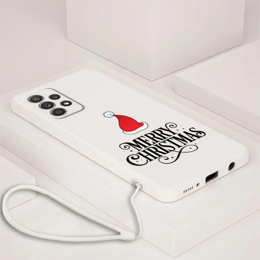 Funda de teléfono para Samsung Galaxy A16 A22 A52 A24 A34 A36 A26 A51 A15 A11 A12 A13 A14 A35 funda suave sombrero de Navidad moda - imagen 3