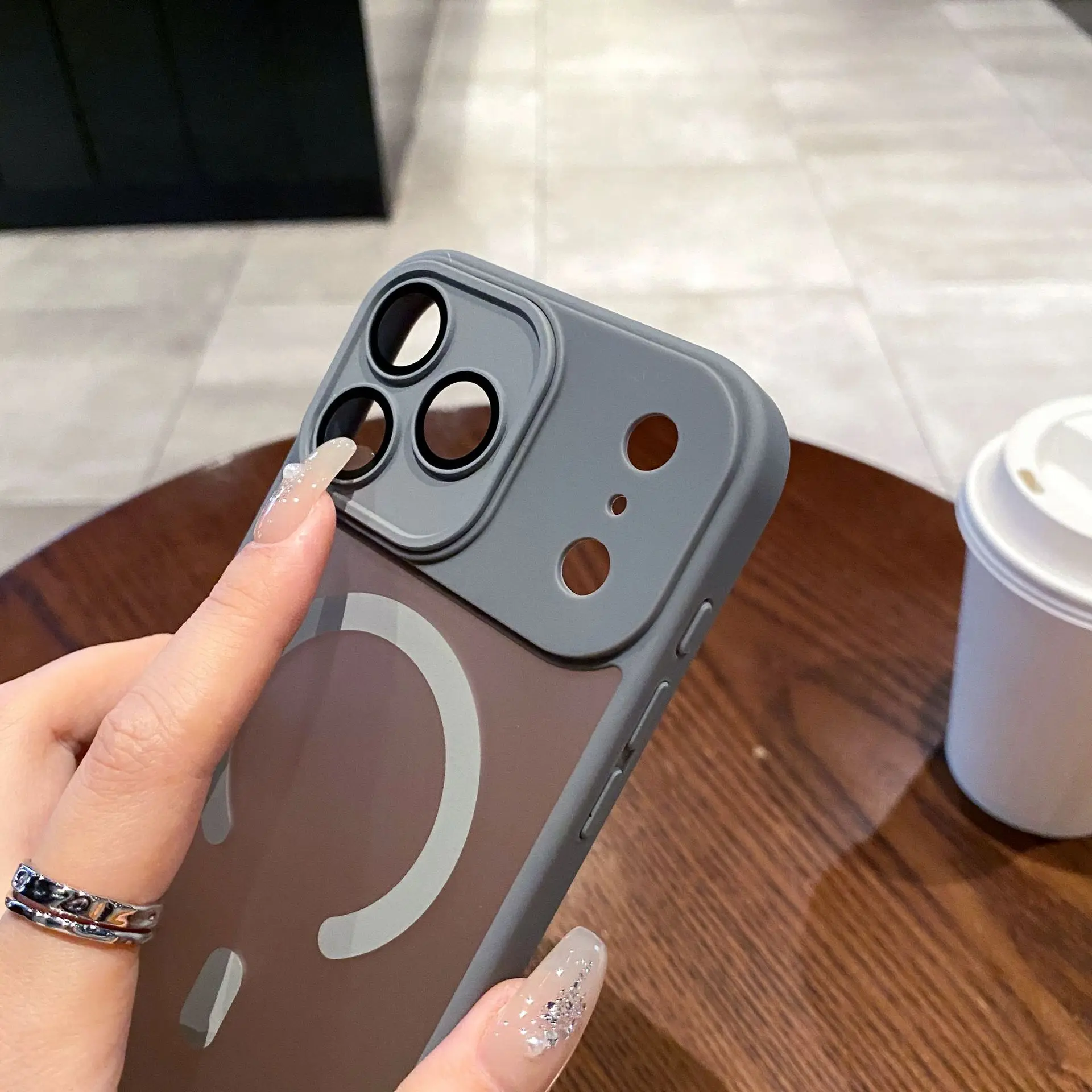 Funda protectora de lente de cámara naranja para Magsafe iPhone 17 Pro Max Air 16 Plus 15 14 13 12 17Pro Mag accesorios de cubierta de teléfono seguro - imagen 5