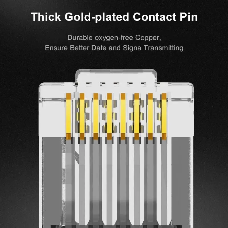 ZoeRax RJ45 Cat5e Cat6 Conectores de paso EZ a engarzar enchufe modular para cable de red sólido o trenzado - imagen 5